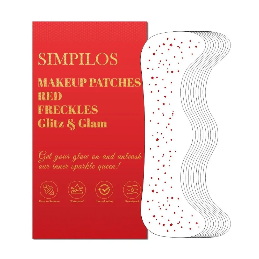 Red Faux Freckle Tattoo Stickers Temporary Natural-Look Freckles Makeup Patches
